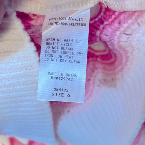 Girls Ruffled Tank Top & Crochet Shorts Pink and White Zigzag Set size 6 - Picture 7 of 7